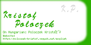 kristof poloczek business card